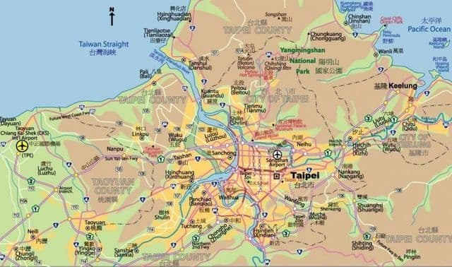Mapa da cidade de Taipé