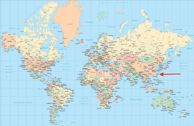 Localização de Taipé no mapa mundial