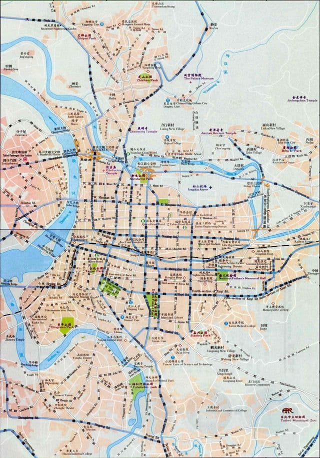 Mapa das estradas de Taipé